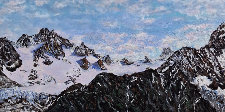 Pittura intitolato "Le glacier du tour…" da Patrick Pradier, Opera d'arte originale, Acrilico Montato su Telaio per barella…