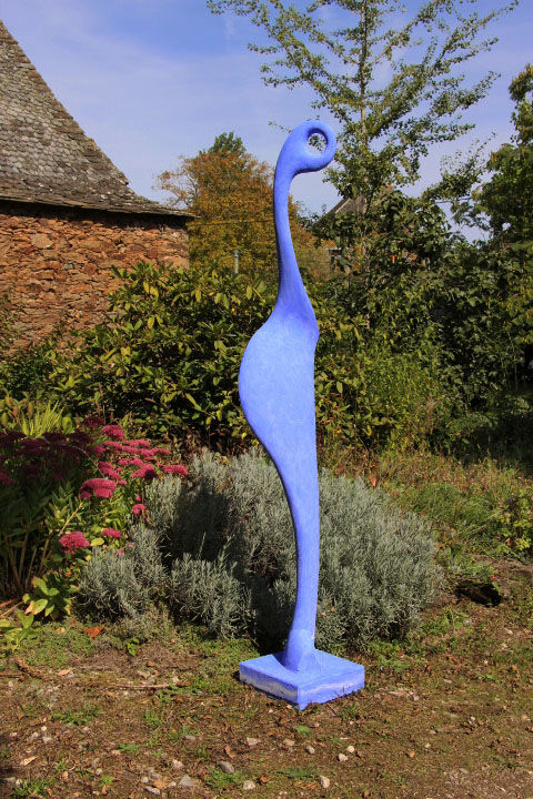Skulptur mit dem Titel "loiseau-bleu-shub.j…" von Shub, Original-Kunstwerk