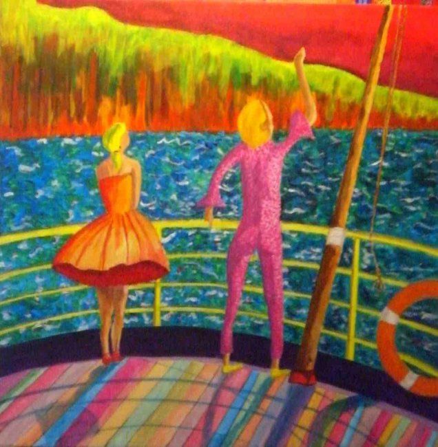 Peinture intitulée "Voyage" par Patrick Mahieu, Œuvre d'art originale, Huile