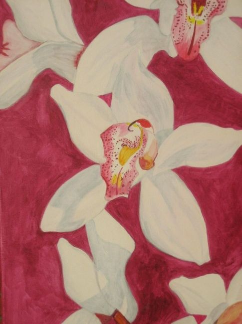 Peinture intitulée "Orchidée VII" par Patrick Mahieu, Œuvre d'art originale, Huile