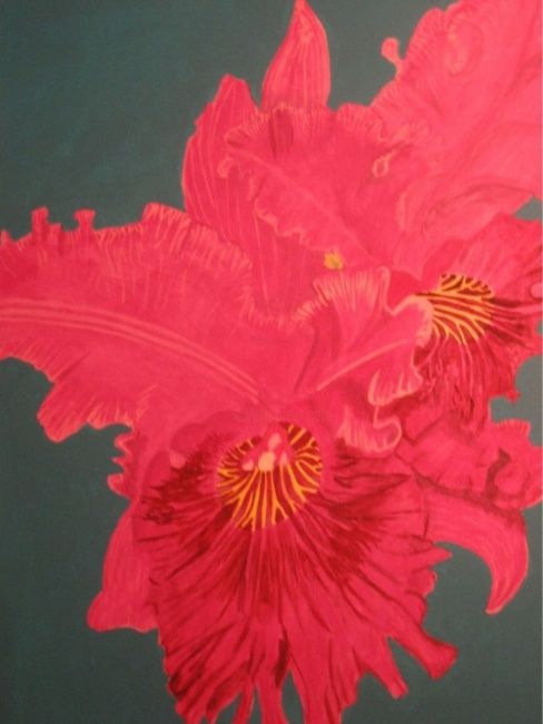 Peinture intitulée "Orchidée XI" par Patrick Mahieu, Œuvre d'art originale, Huile