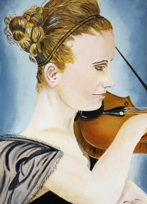 Painting titled "Julia Fisher" by Patrick Mahieu, Original Artwork, Oil