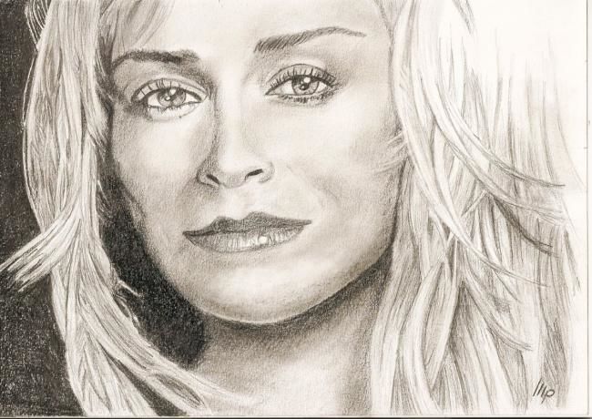 Drawing titled "Sharon Stone" by Patrick Mahieu, Original Artwork, Other