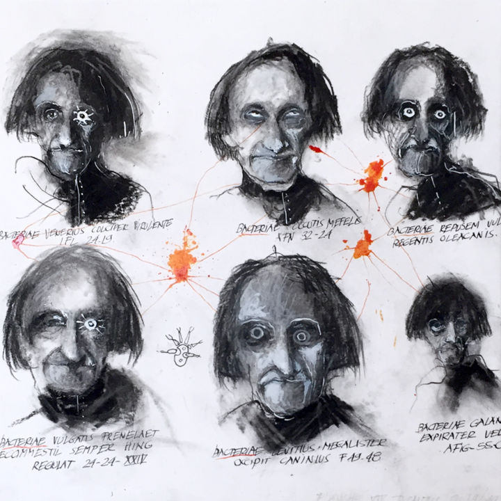 Dessin intitulée "ARTAUD variation 20…" par Patrick Santus, Œuvre d'art originale, Fusain