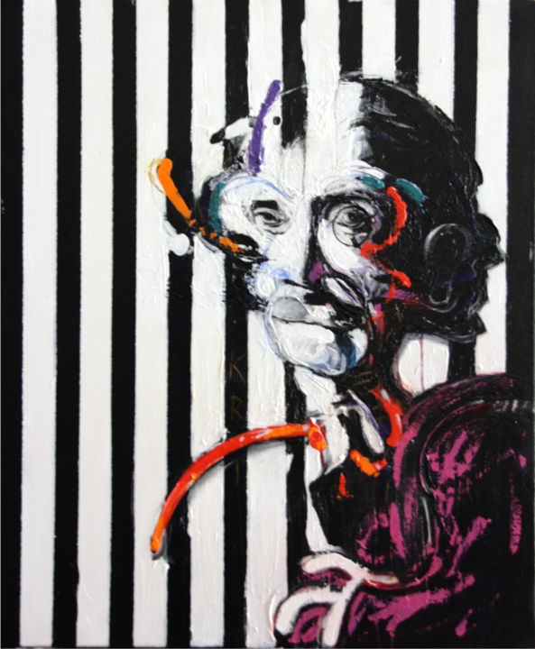 Peinture intitulée "PORTRAIT DE ARTAUD…" par Patrick Santus, Œuvre d'art originale, Acrylique