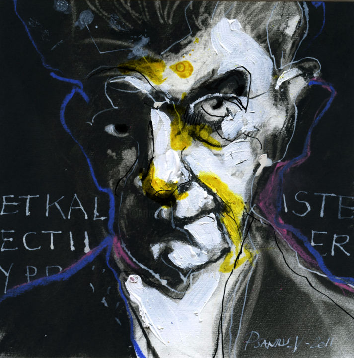 Dessin intitulée "Étude pour J.LACAN" par Patrick Santus, Œuvre d'art originale, Crayon