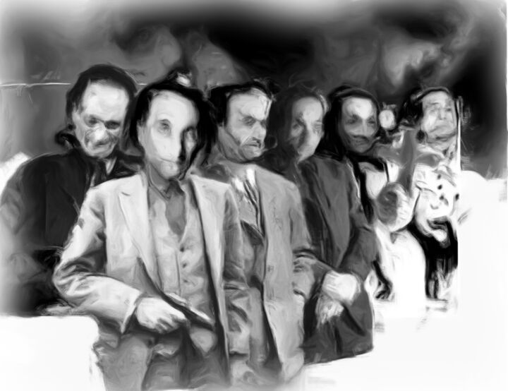 Digitale Kunst mit dem Titel "6 PORTRAITS D'ANTON…" von Patrick Santus, Original-Kunstwerk, 2D digitale Arbeit