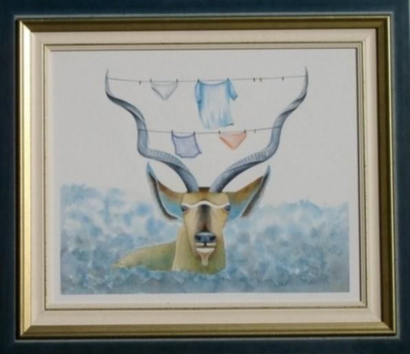 Dessin intitulée "Kudu domestique" par Patrick Schilling, Œuvre d'art originale