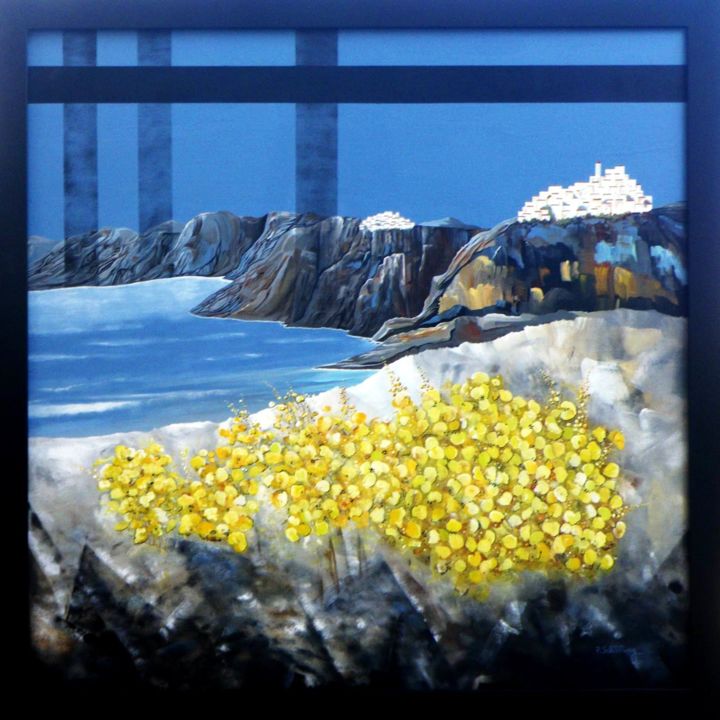 Peinture intitulée "atlantide-ou-santor…" par Patrick Schilling, Œuvre d'art originale,