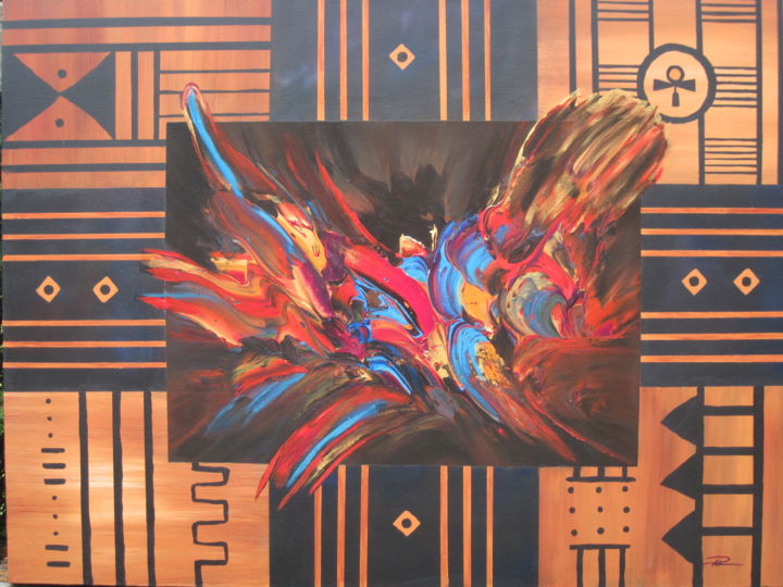 Painting titled "energy-of-the-cloth…" by Patrick Thompson, Original Artwork, Acrylic