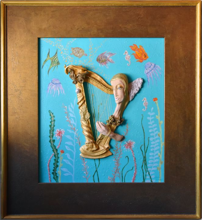 Картина под названием "Harp" - Gaia Graal, Подлинное произведение искусства
