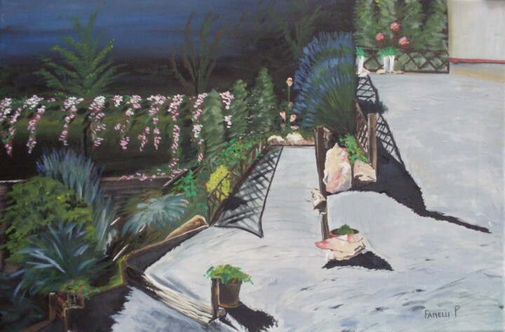 Schilderij getiteld "il-mio-giardino-a-g…" door Patrizia Fanelli, Origineel Kunstwerk