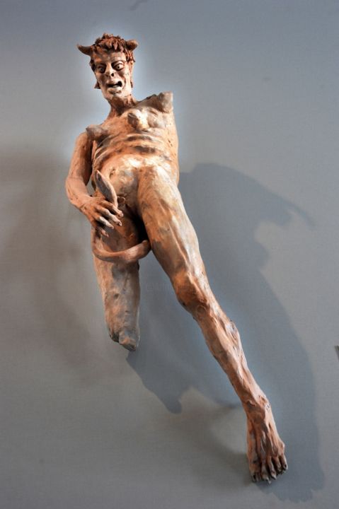 Skulptur mit dem Titel "Le nostres demones/…" von Patrizia Grieco, Original-Kunstwerk, Terra cotta