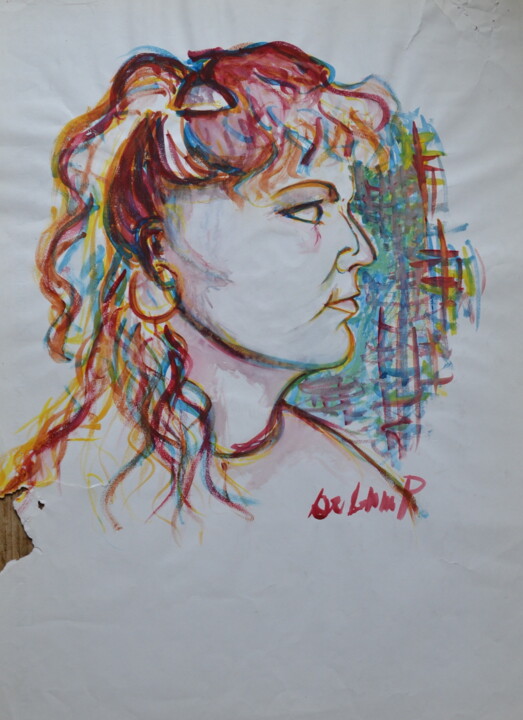 Painting titled "Ragazza del liceo" by Patrizia Pic, Original Artwork, Gouache