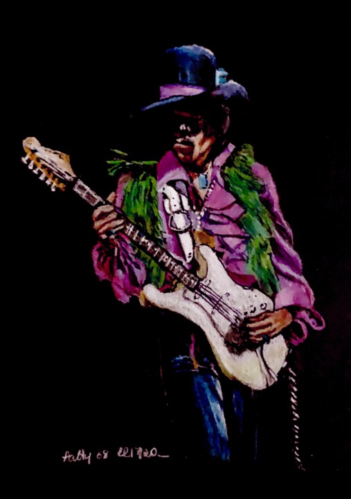 Painting titled "Jimi Hendrix" by Patrizia Salcini, Original Artwork, Pastel