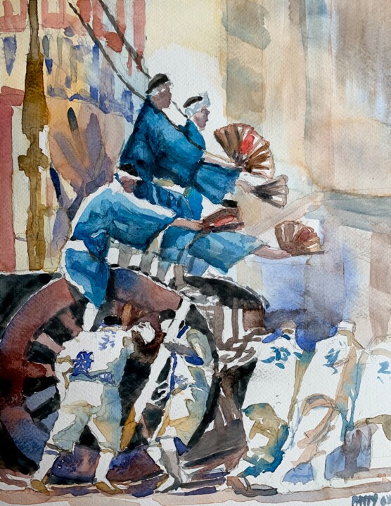 Pittura intitolato "La forza e la tradi…" da Patrizia Salcini, Opera d'arte originale, Acquarello