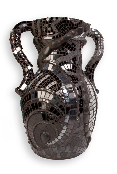 Скульптура под названием "Lillith Vase" - Patrizia Salles, Подлинное произведение искусства, Мозаика