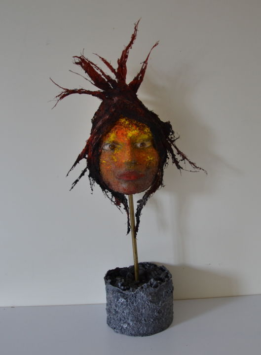 Sculpture intitulée ""Feu"" par Patrizia Pic De Donno, Œuvre d'art originale, Plâtre