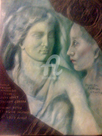 Pittura intitolato "FELICITAS TEMPORIS…" da Patrizia Ricca, Opera d'arte originale