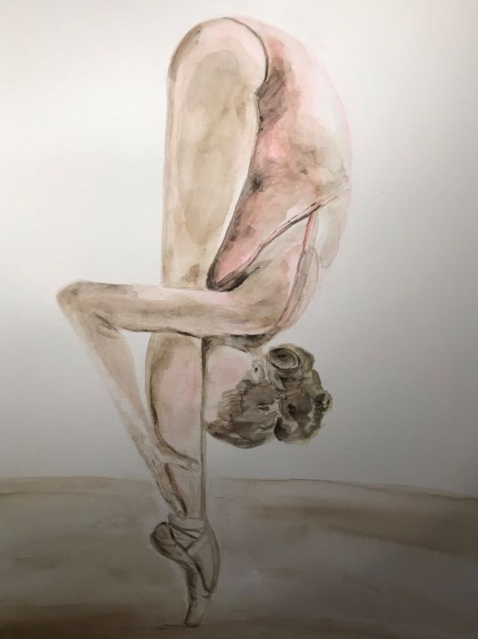 Painting titled "EXPIRER" by Patricia Tempere (T.PAT), Original Artwork, Watercolor