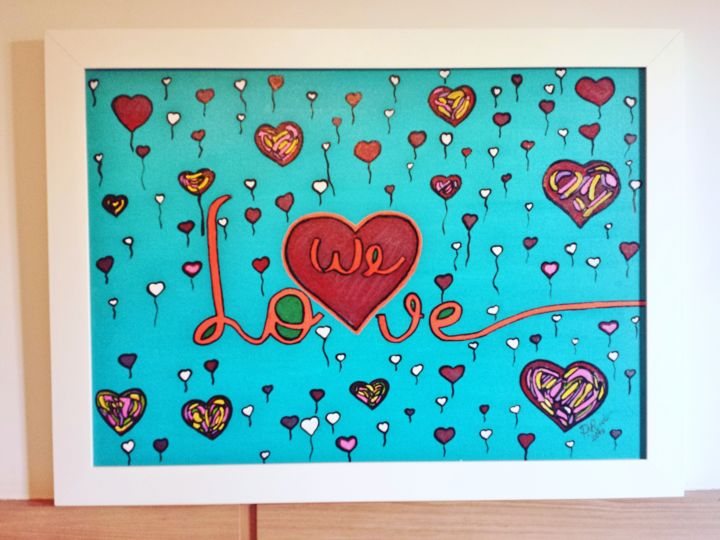 Pintura titulada "LET THERE BE LOVE" por P. Rocko, Obra de arte original, Acrílico