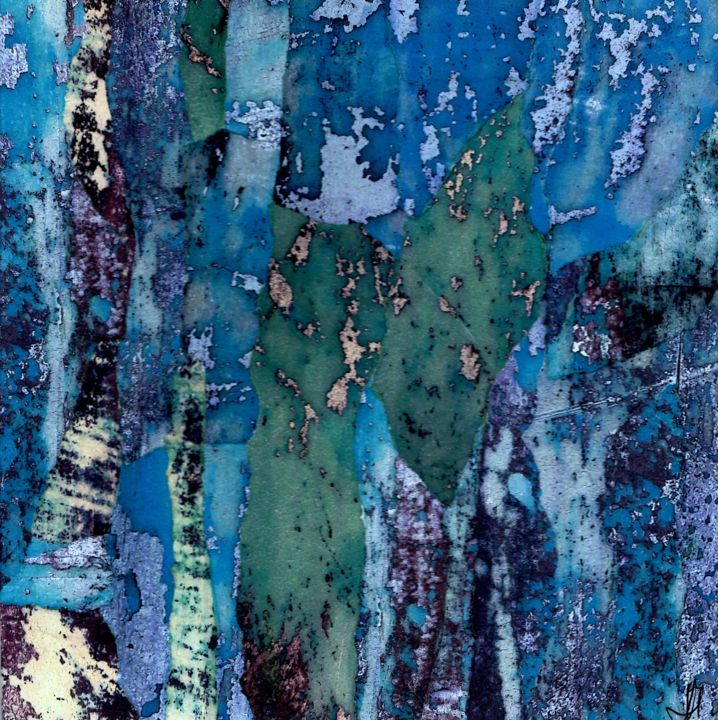 Colagens intitulada "Nébuleuse II" por Patrick Haentzler, Obras de arte originais, Colagens