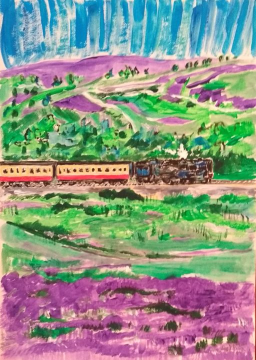 Painting titled "Train" by Paul Antwis, Original Artwork
