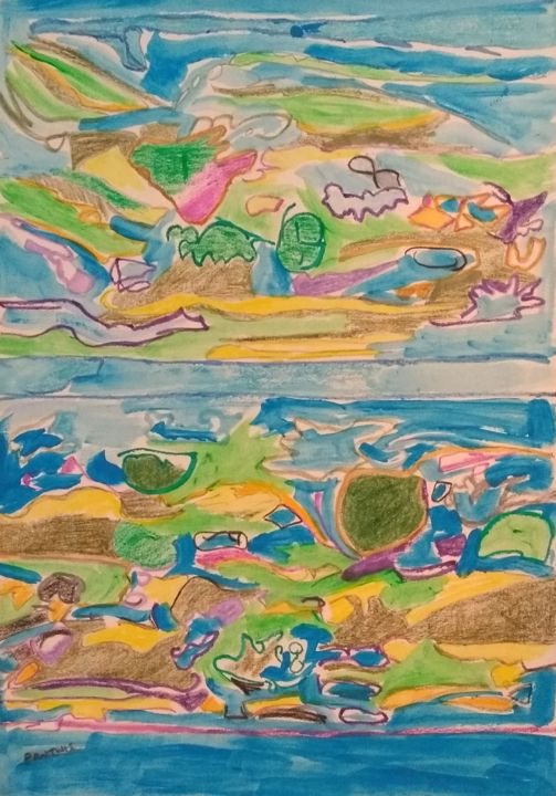 Pittura intitolato "Beach" da Paul Antwis, Opera d'arte originale
