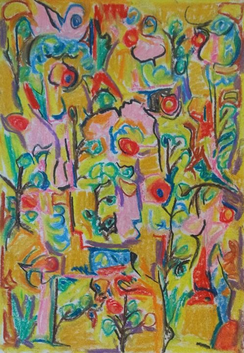 Painting titled "Abstract forest" by Paul Antwis, Original Artwork, Other