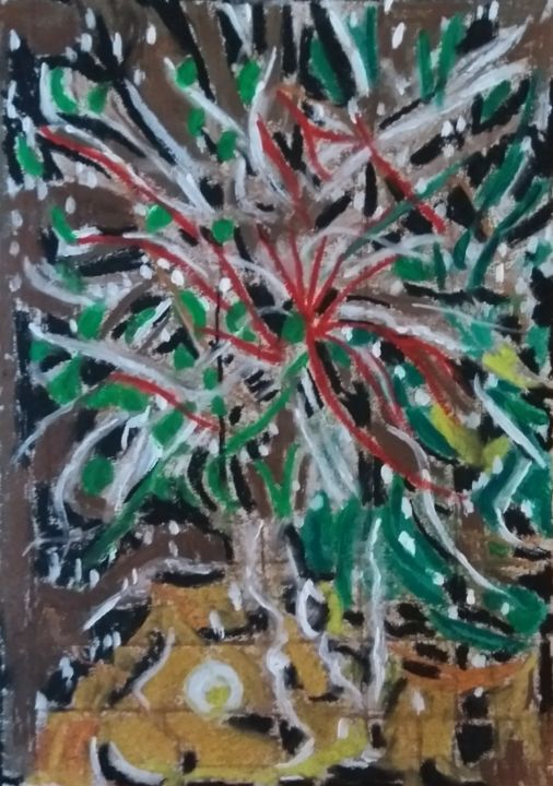 Painting titled "Fireworks abstract" by Paul Antwis, Original Artwork, Other
