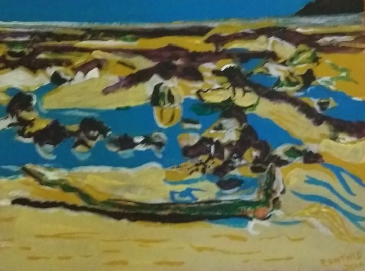 Malerei mit dem Titel "Beach 1" von Paul Antwis, Original-Kunstwerk, Acryl