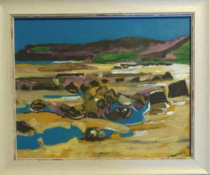 Картина под названием "Beach 3" - Paul Antwis, Подлинное произведение искусства, Акрил