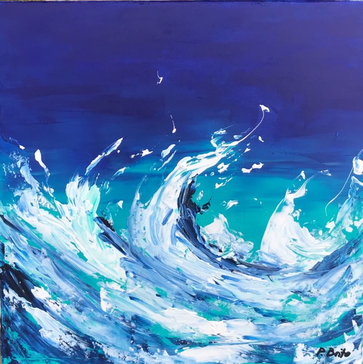 Peinture intitulée "Tempête" par Paul Brito, Œuvre d'art originale, Acrylique