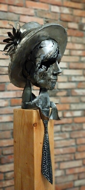 Skulptur mit dem Titel "Metall Skulptur 2023" von Paul Bielec, Original-Kunstwerk, Metalle
