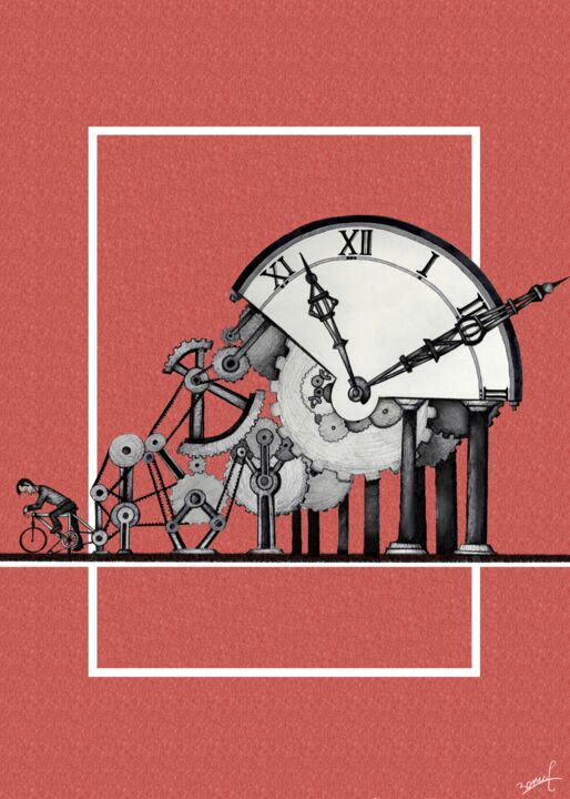 Arts numériques intitulée "Time machine" par Paul Boniol, Œuvre d'art originale, Peinture numérique
