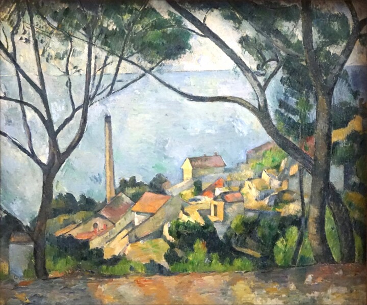 Pintura intitulada "La Mer à l'Estaque…" por Paul Cézanne, Obras de arte originais, Óleo