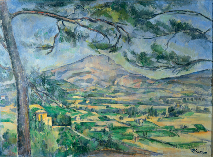 Malerei mit dem Titel "Mont Sainte-Victoire" von Paul Cézanne, Original-Kunstwerk, Öl