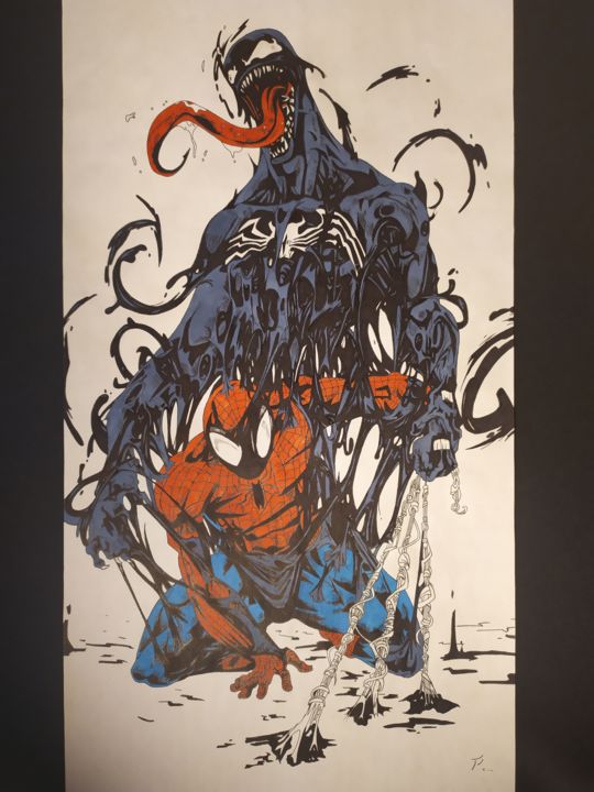 Venom Vs Spider-Man, Dibujo por Paul Clair | Artmajeur