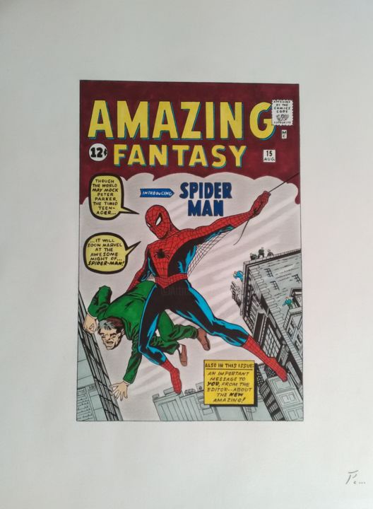 Spider Man (Amazing Fantasy 15 De 1962), Desenho por Paul Clair