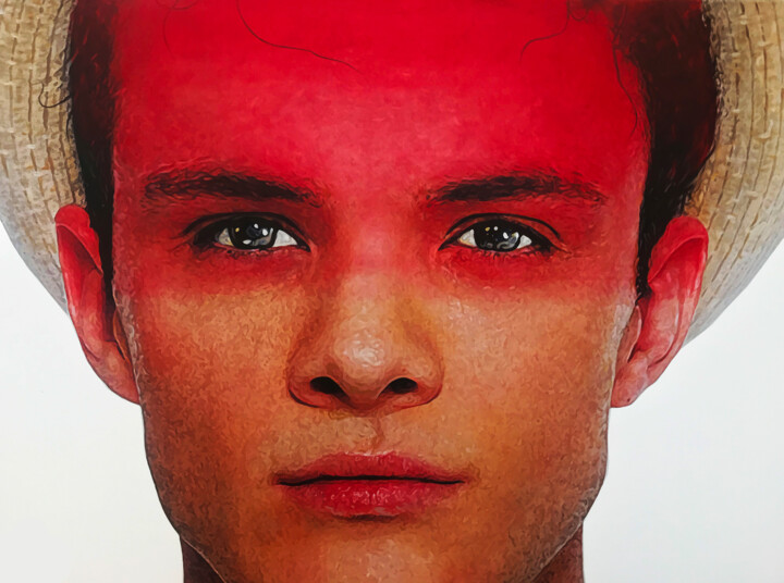Painting titled "Boy no.7" by Paul Clarke Dickinson, Original Artwork, Acrylic Mounted on Wood Stretcher frame