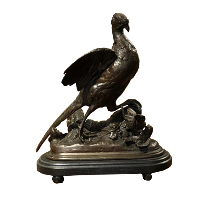 Sculpture intitulée "Bird with Chick" par Paul Comolera, Œuvre d'art originale, Bronze