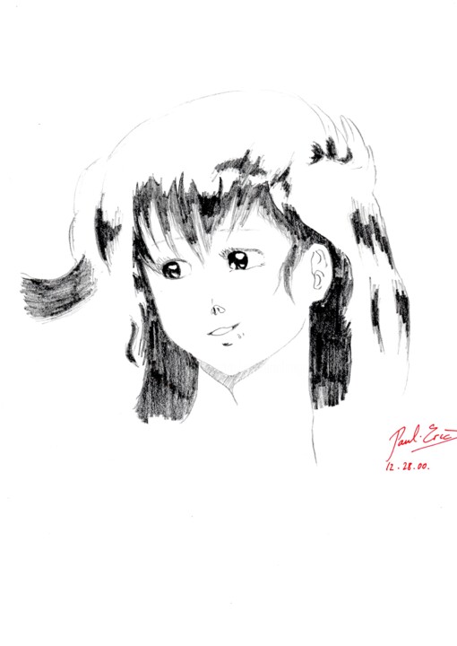 Dessin intitulée "Kyoko Otonashi" par Paul-Éric Langevin, Œuvre d'art originale, Crayon