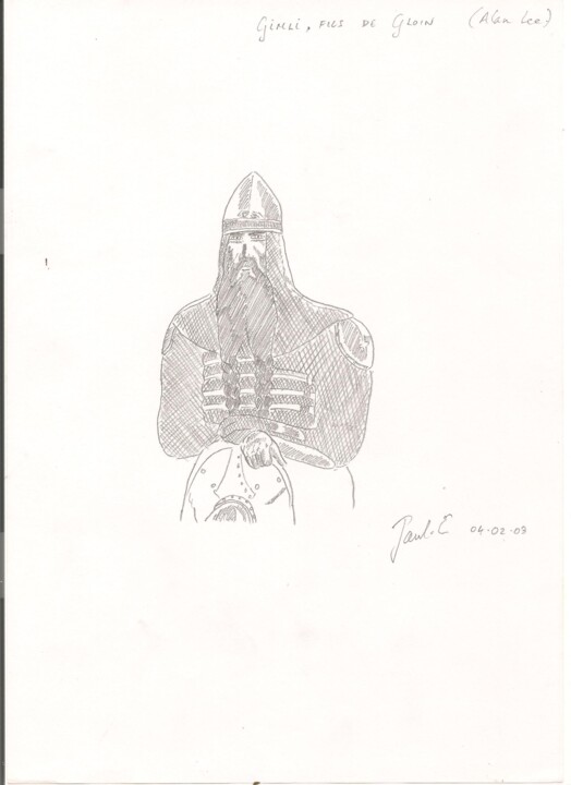 Dessin intitulée "Tolkien 1" par Paul-Éric Langevin, Œuvre d'art originale, Crayon
