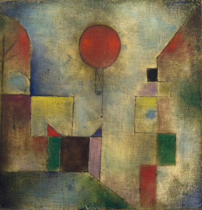 Schilderij getiteld "Ballon rouge" door Paul Klee, Origineel Kunstwerk, Olie