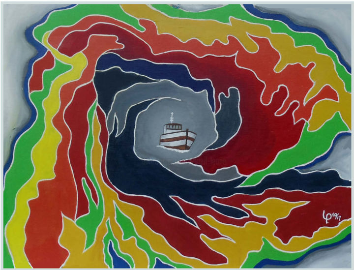Peinture intitulée "Dans l’œil d'Irma" par Pauleone, Œuvre d'art originale, Acrylique
