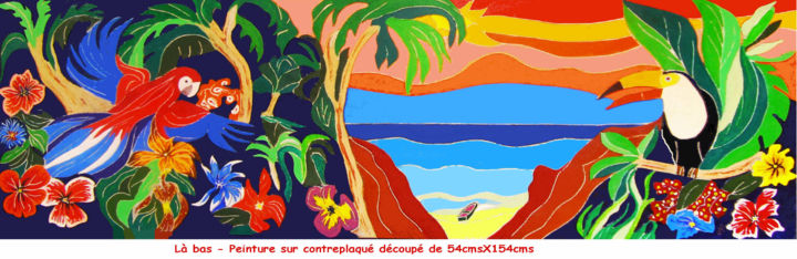 Painting titled "là bas" by Pauleone, Original Artwork, Acrylic