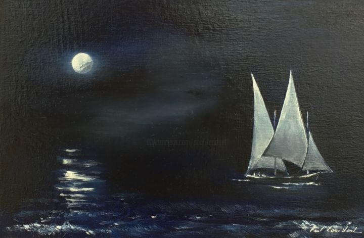 Картина под названием "Barque du Léman, la…" - Paul Loridant, Подлинное произведение искусства, Масло