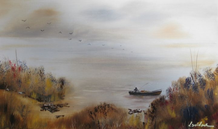 Painting titled "Paysage Lémanique 2…" by Paul Loridant, Original Artwork, Oil