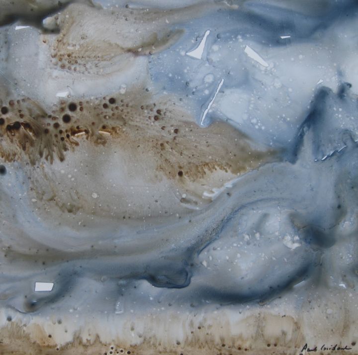 Pintura titulada "Abstraction hiverna…" por Paul Loridant, Obra de arte original, Acuarela