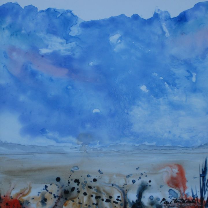 Malerei mit dem Titel "Entre rêve et réali…" von Paul Loridant, Original-Kunstwerk, Aquarell